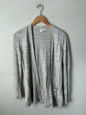 GAP Heather Grey Open Front Cardigan | Lightweight Knit | Size XS | EUC